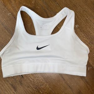 white Nike sports bra